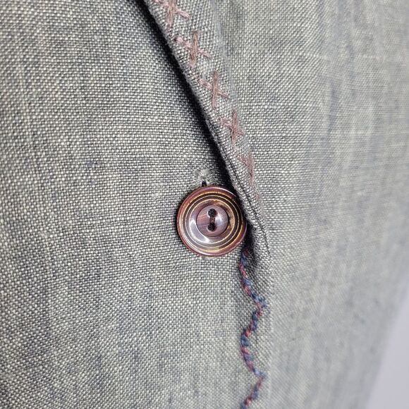 J. JILL shacket gray oversized linen patchwork shirt‎ jacket XS - Picture 5 of 9